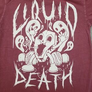 Liquid Death Shirt Mens Small Red Short Sleeve Ghosts